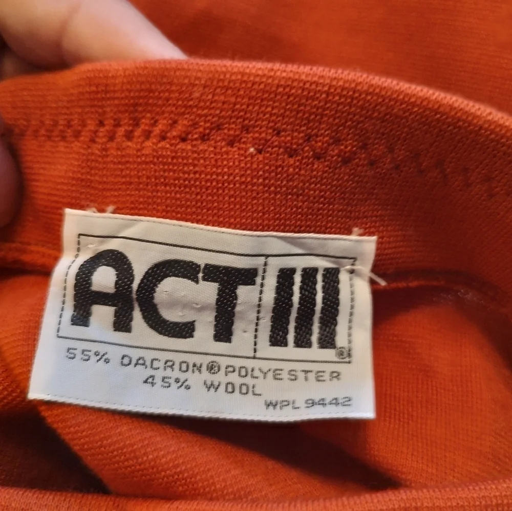 ACT III Vintage 1960 Orange Skirt! Part Wool!